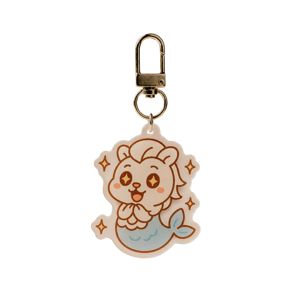 Excited Merlion Keychain