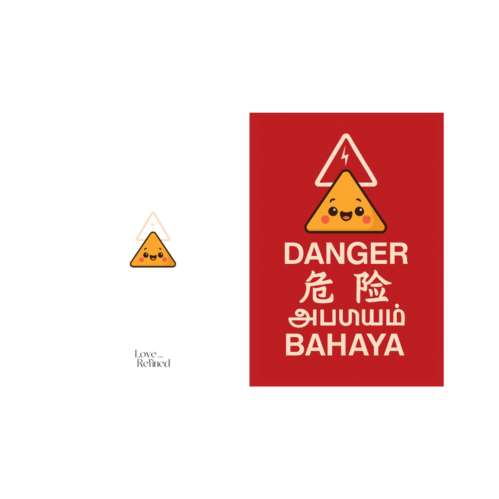Red Danger Sign Greeting Card